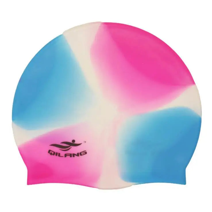 One Size Waterproof Silicone Swim Caps Women Men High Elastic Flexible Protect Ears Hair Swimming Pool Hat for Adults Children Girls Boys