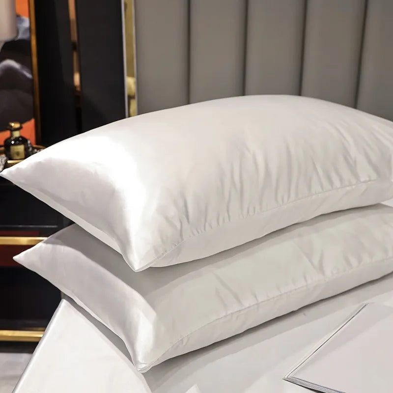 1pc and  2pcs Pure Satin Silky Soft Pillowcase Cover Bedding pillow Cover Rectangle Pillow Cases Bed Linings Multicolor