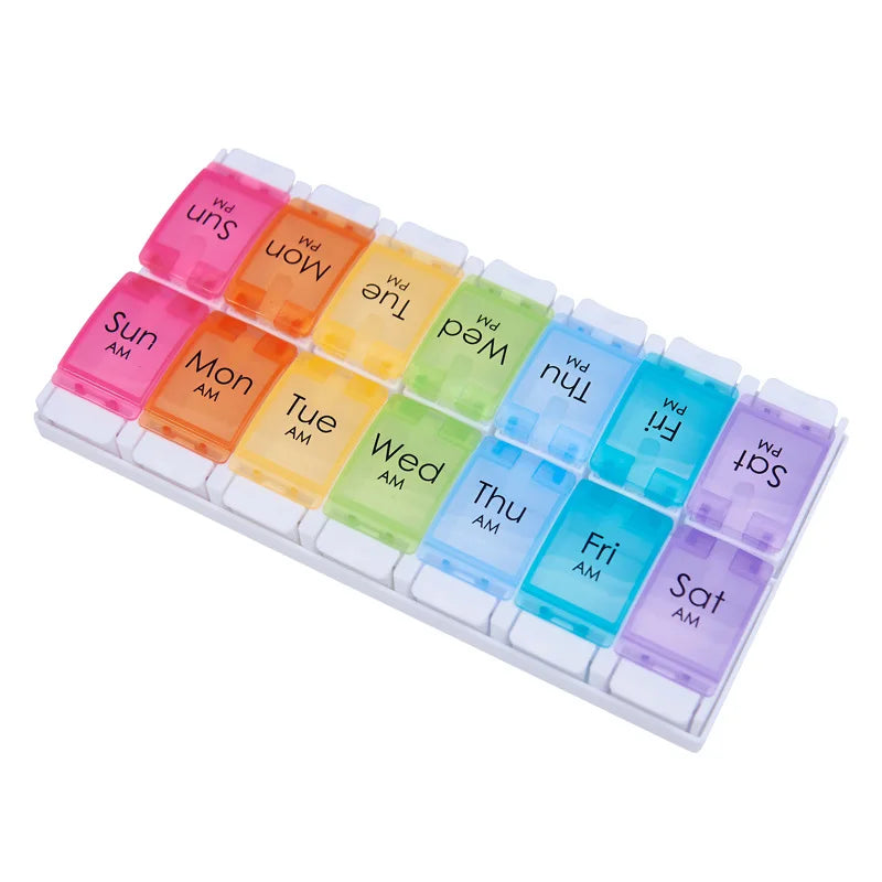 7 and 14 Days Weekly Pillbox Tablet Holder Medicine Storage Case Drug Container Pill Box Tablet Storage Box Organizer Pill Case