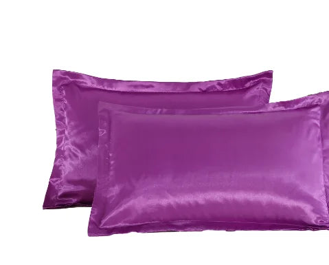 1pc and  2pcs Pure Satin Silky Soft Pillowcase Cover Bedding pillow Cover Rectangle Pillow Cases Bed Linings Multicolor