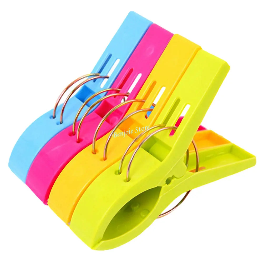 Large Colorful Beach Towel Clips Windproof ClothesPins for Beach Chair Blankets Pool Clothes Pins