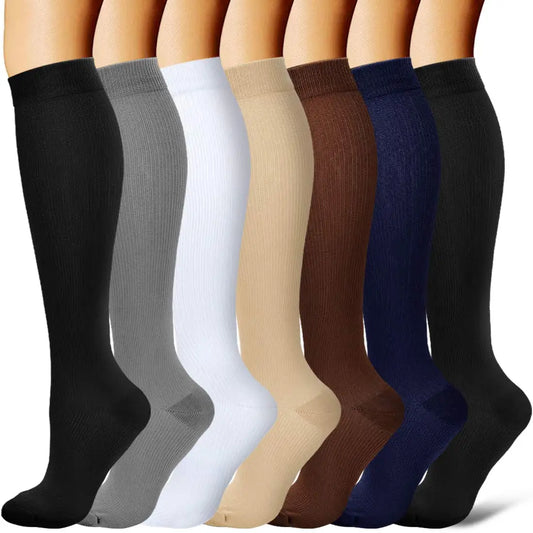3 Pairs/Pack Compression Socks for Women and Men Best for Athletic, Edema, Diabetic,Flight Socks ,Shin Splints - Below Knee High