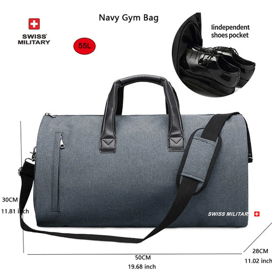 SWISS MILITARY New Men's Business Garment Bags Large Multifunctional Foldable Suit Bag with Shoes Bag Gym Bag Shoulder Bags