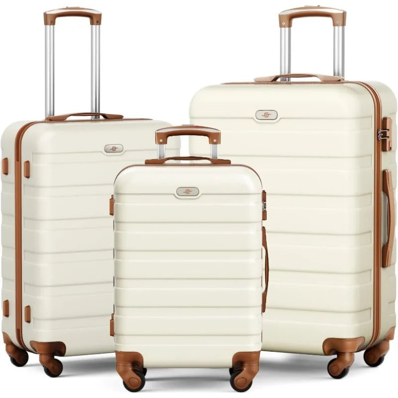 Luggage 3 Piece Sets Hard Shell Luggage Set with Spinner Wheels, TSA Lock, 20 24 28 inch Travel Suitcase Sets
